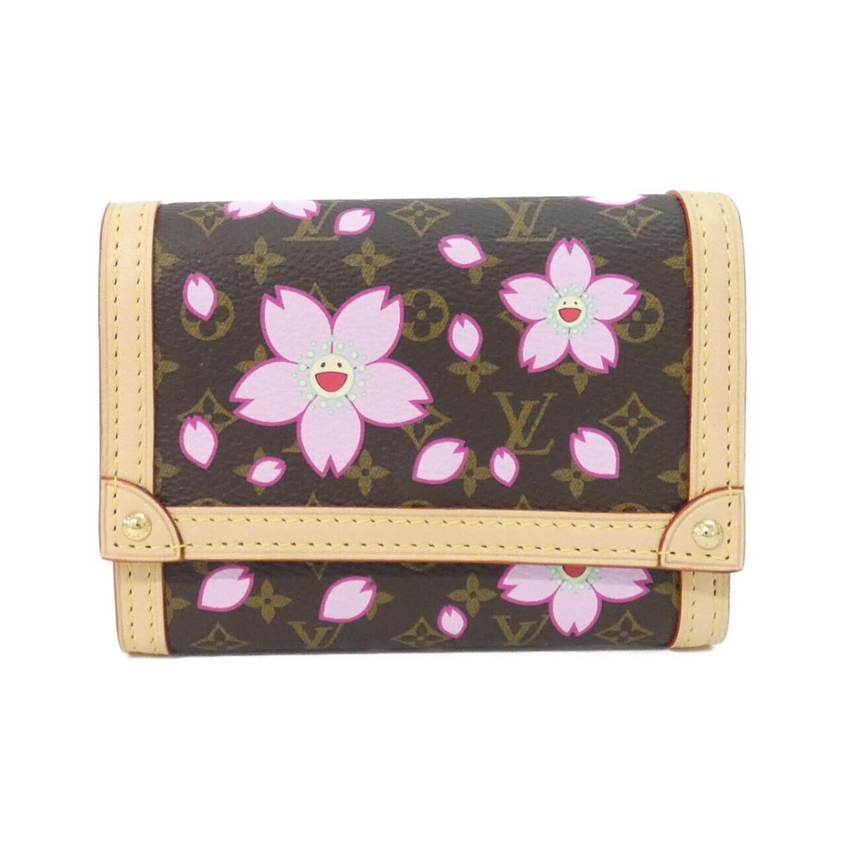 ルイヴィトン モノグラム 桜んぼう 御花(LV X TM) ポルトフォイユ ヴィクトリーヌ M13427 金入れ【中古】
