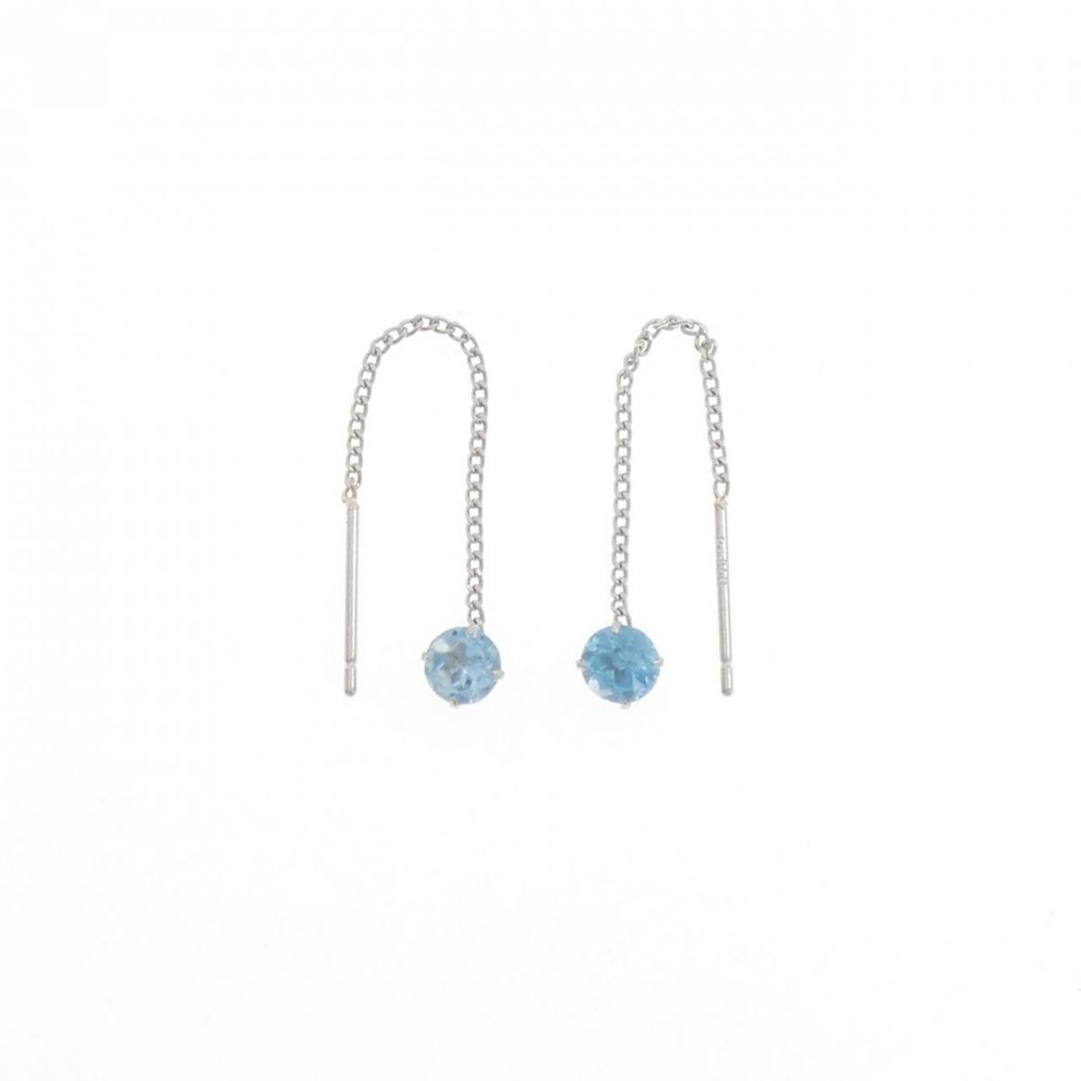 PT850 ブルートパーズ ピアス【中古】｜KOMEHYO ONLINESTORE 店 13,764円