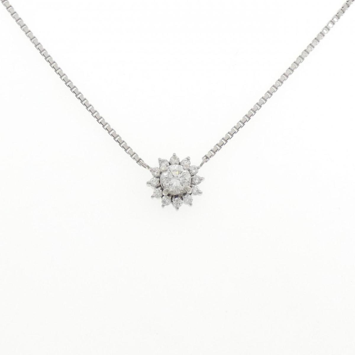 PT900/PT850 フラワー ダイヤモンド ネックレス 0.48CT【中古】｜KOMEHYO ONLINESTORE 店
