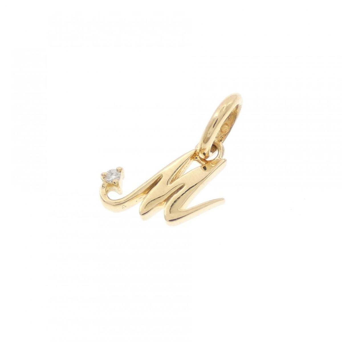 750YG イニシャルM ダイヤモンド ペンダント【中古】｜KOMEHYO ONLINESTORE 店 25,276円