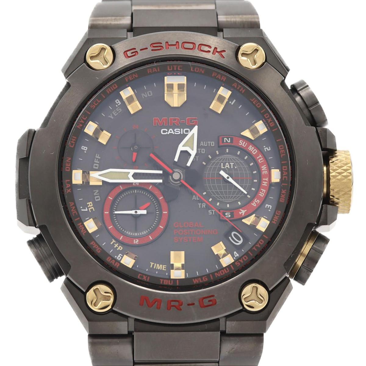 カシオ G-SHOCK･MR-G GPS 電磁波時辰儀 MRG-G1000B-1A4JR TI ソーラークォーツ【中古】