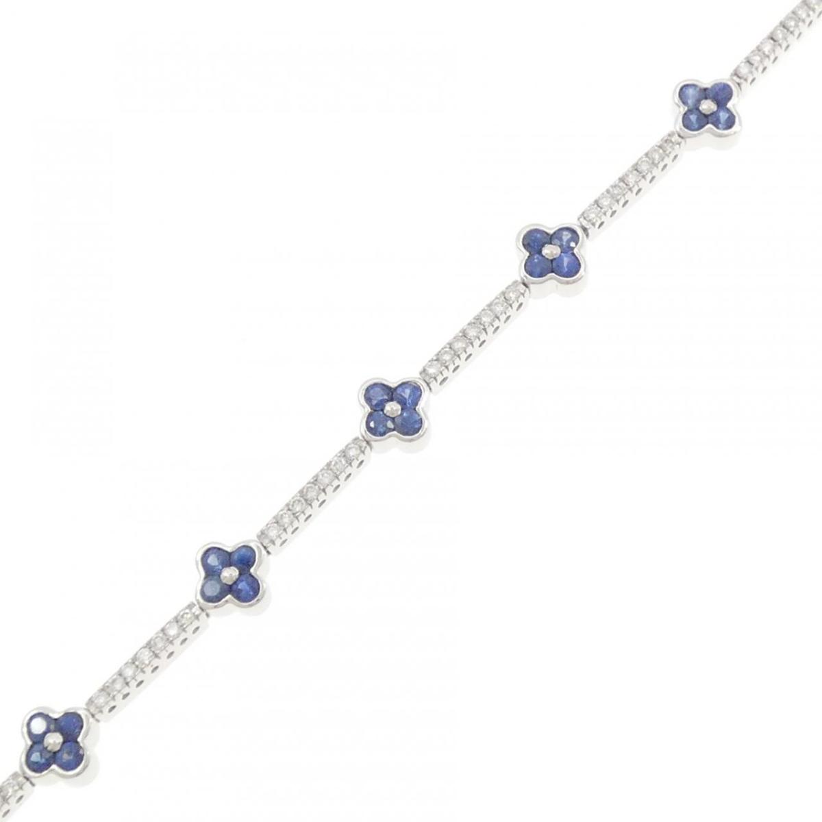 K18WG フラワー サファイヤ ブレスレット 2.25CT【中古】｜KOMEHYO ONLINESTORE 店