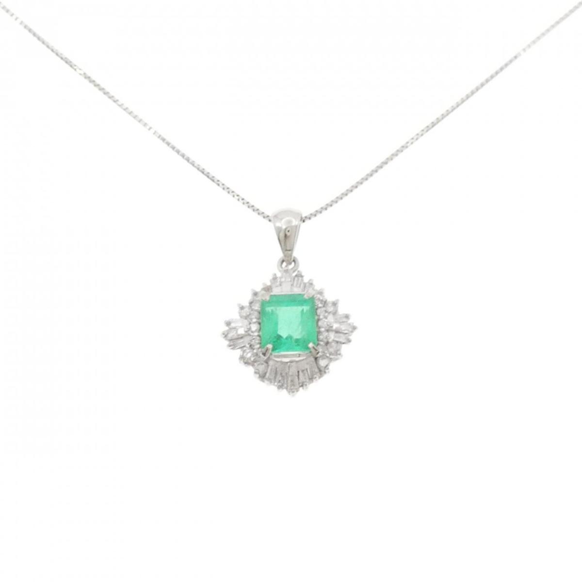 PT900/PT850 エメラルド ネックレス 1.12CT【中古】｜KOMEHYO ONLINESTORE 店