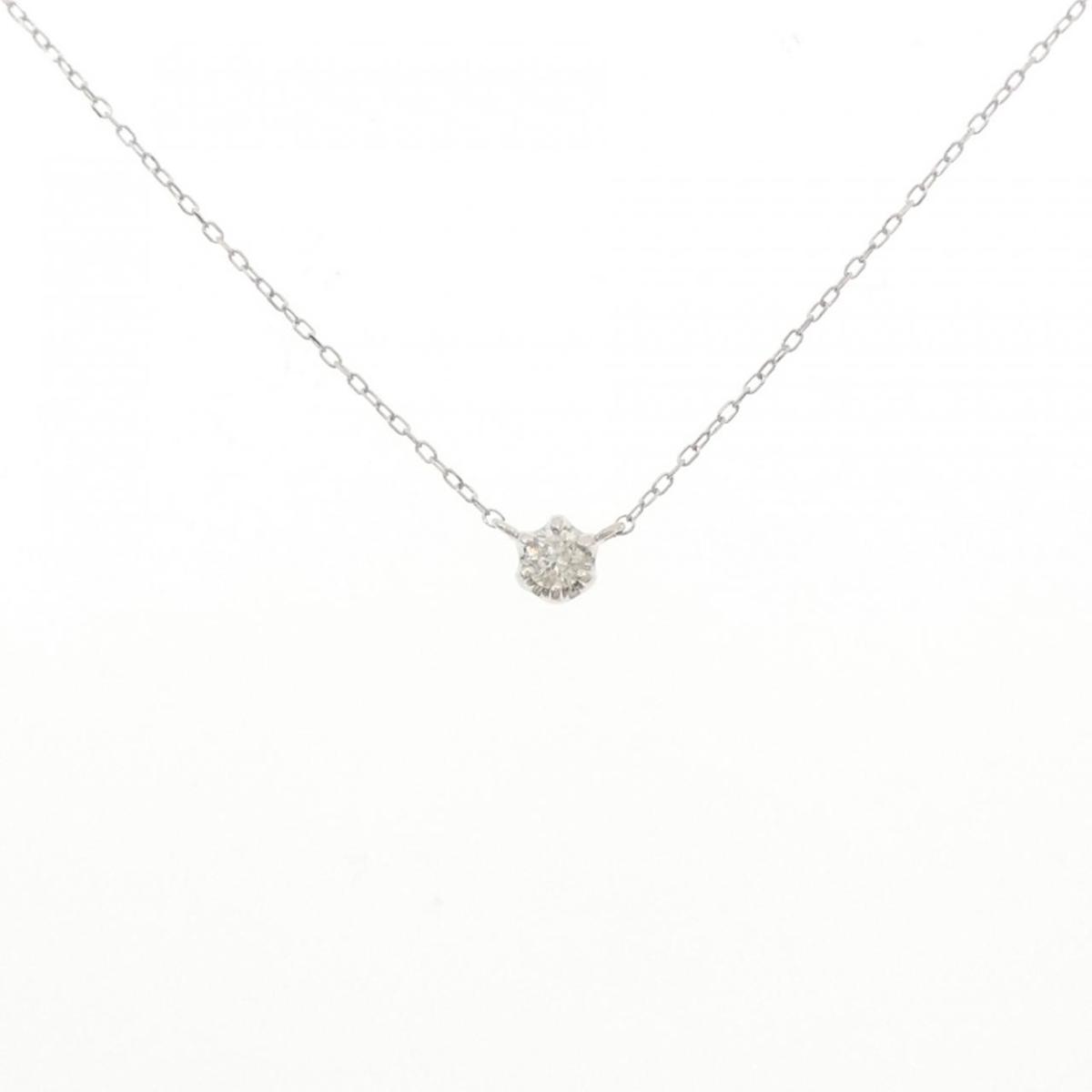 K10WG ソリティア ダイヤモンド ネックレス 0.08CT【中古】｜KOMEHYO ONLINESTORE 店