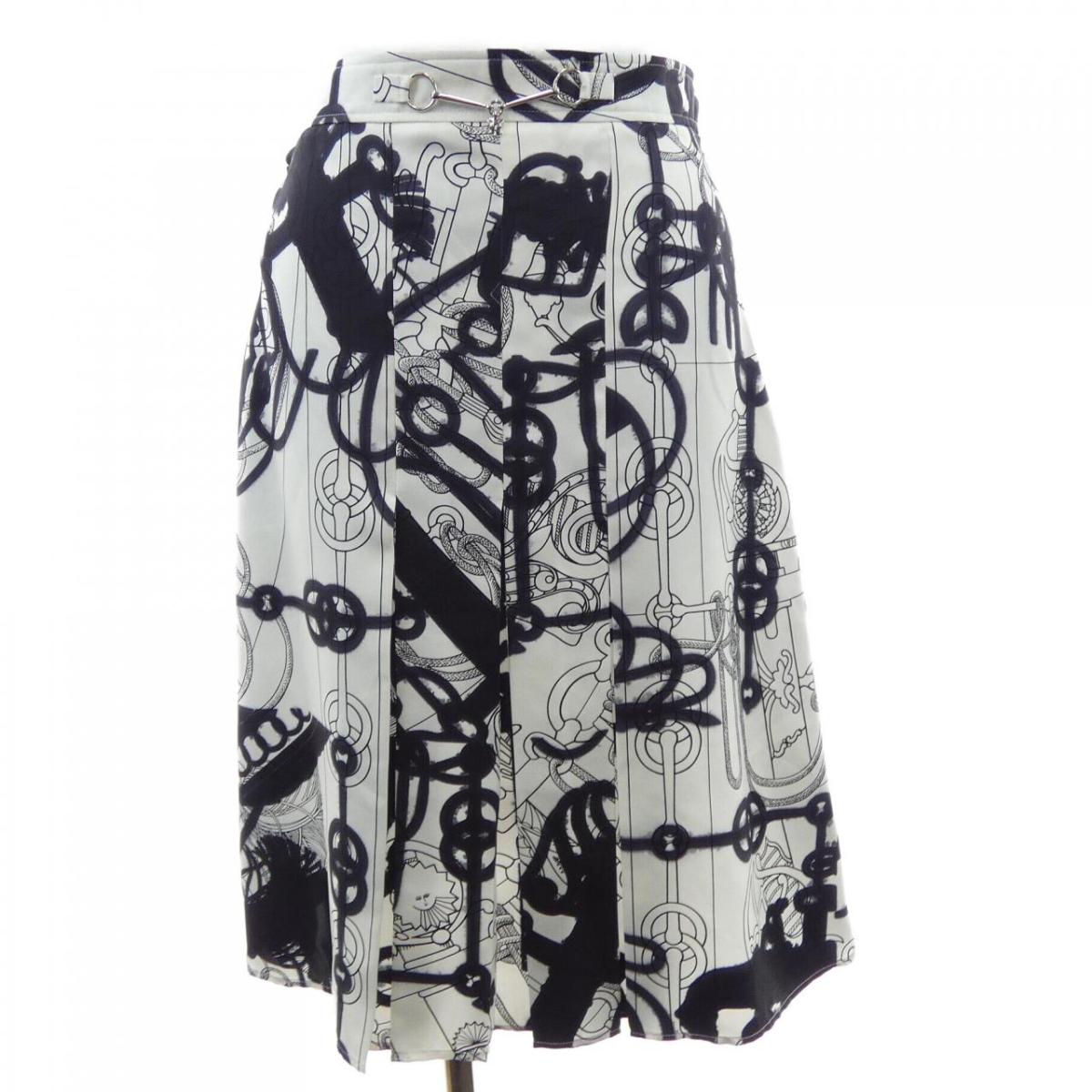 エルメス HERMES CLIQUETIS TATTOO AQUARELLE 2E0305DW ツイルレーヌ スコート【中古】