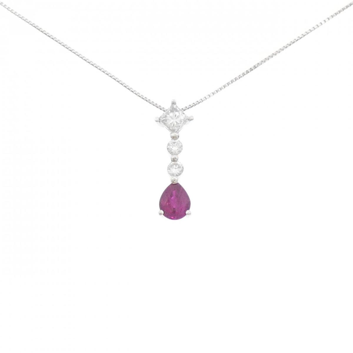 PT900/PT850 ルビー ネックレス 0.56CT【中古】|KOMEHYO ONLINESTORE 店