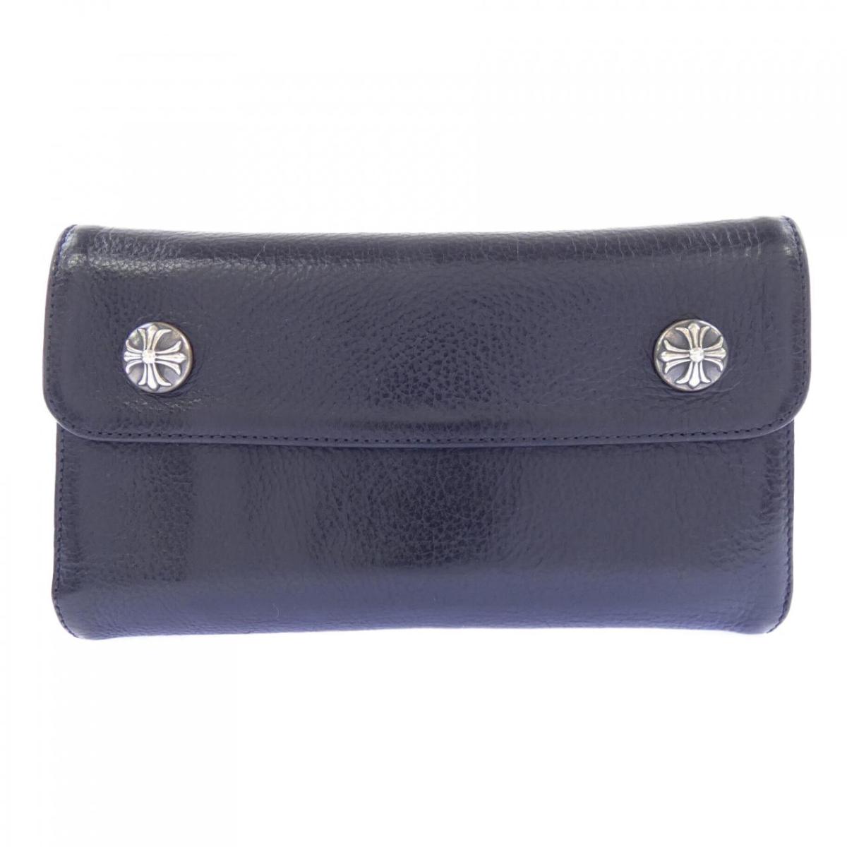 クロムハーツ CHROME HEARTS WAVE CROSS BTN 縮くれる 差し交わす名取り草 2246 304 0501 0900 WALLET【中古】