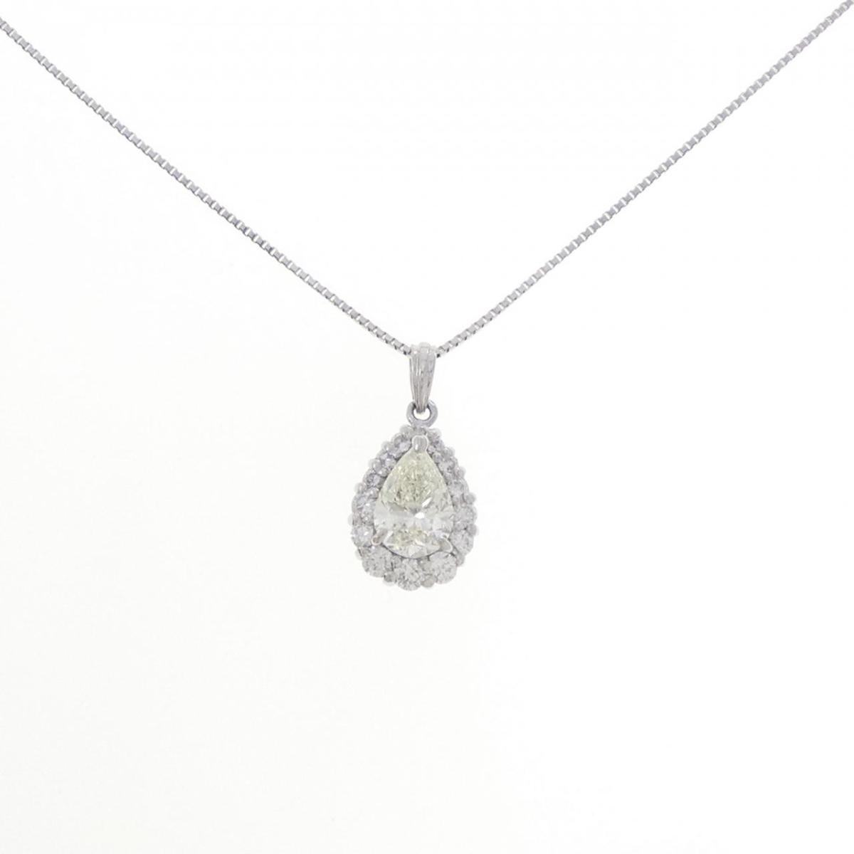 PT900/PT850 ダイヤモンド ネックレス 1.038CT M SI1 ペアシェイプ【中古】｜KOMEHYO ONLINESTORE 店 171,300円