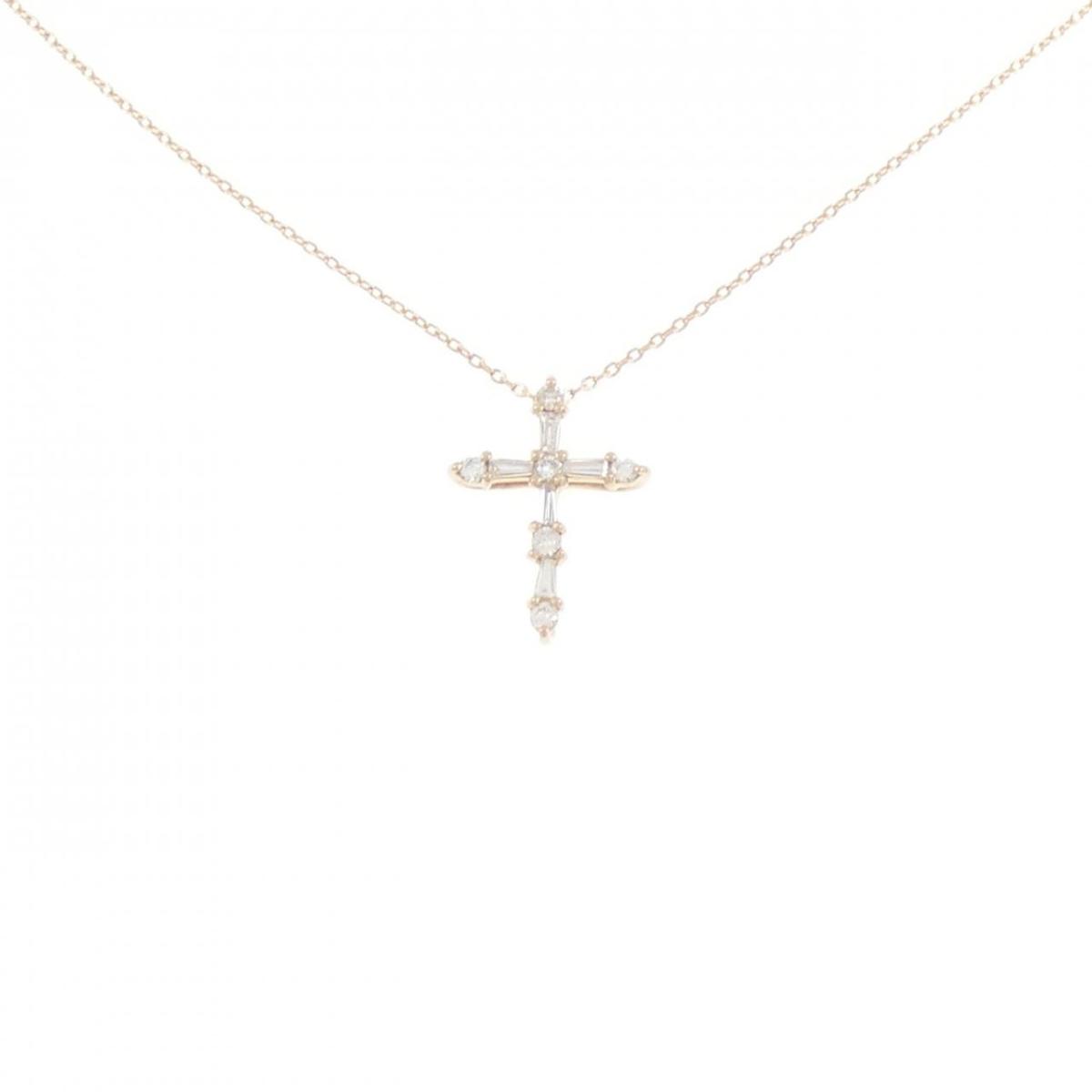 K18PG クロス ダイヤモンド ネックレス 0.27CT【中古】｜KOMEHYO ONLINESTORE 店