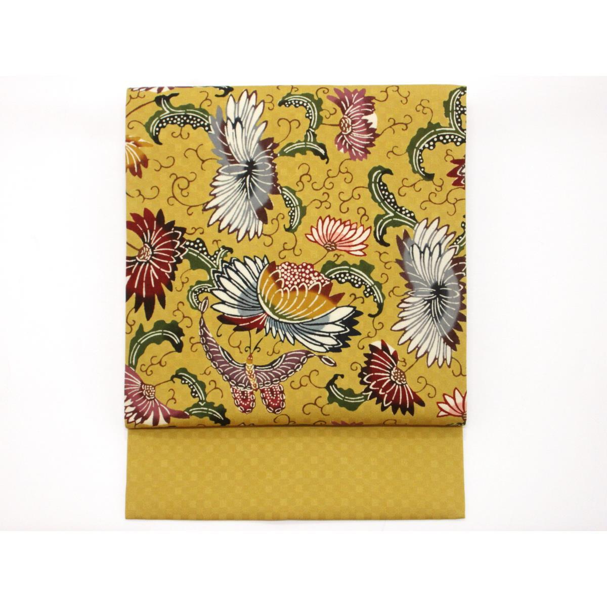 【未当て嵌める品】名古屋帯 琉球本紅型 新垣妙子【中古】