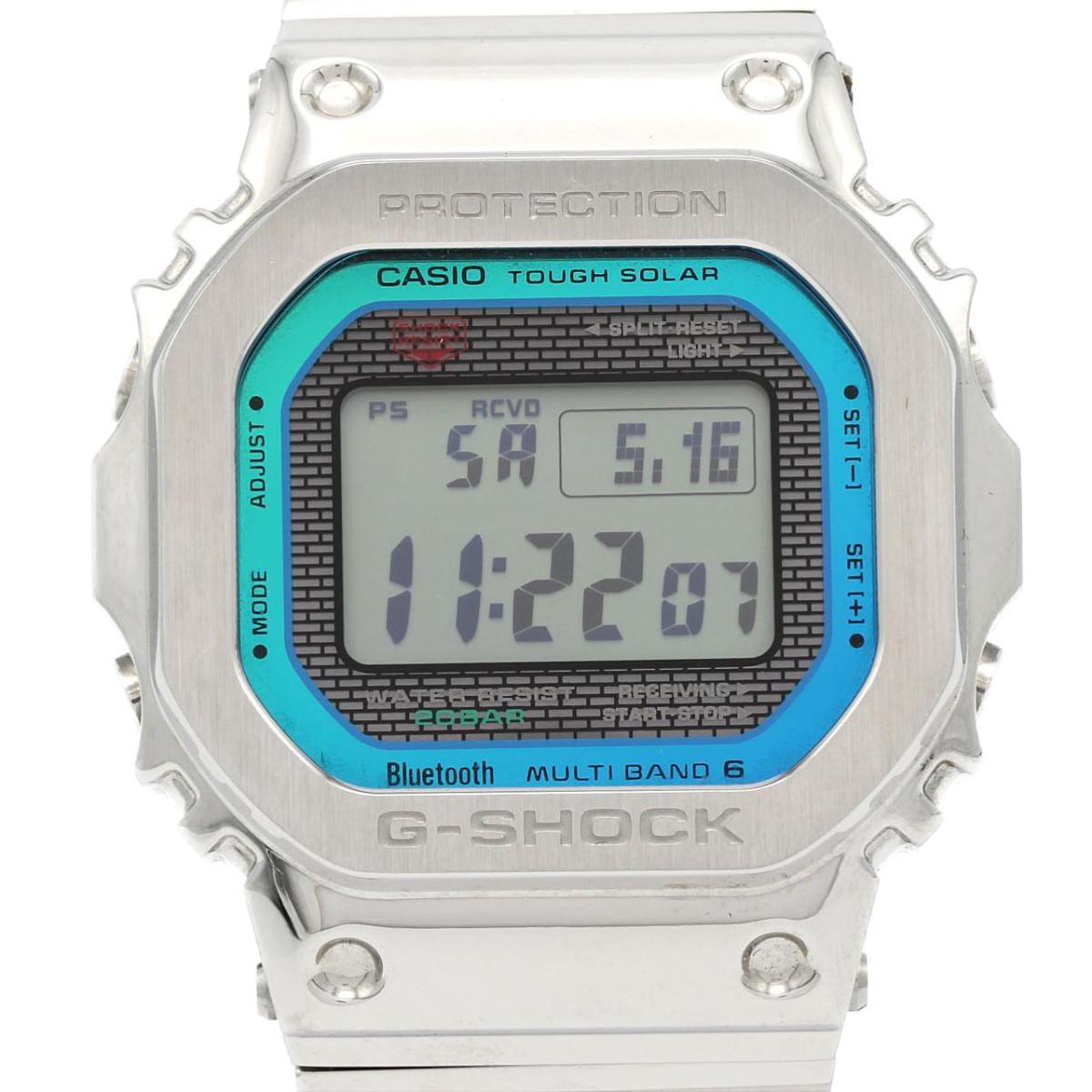カシオ G-SHOCK 電磁波時辰儀 GMW-B5000パソコン-1JF SS ソーラークォーツ【中古】