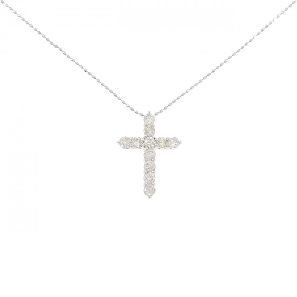PT900/PT850 クロス ダイヤモンド ネックレス 1.00CT【中古】｜KOMEHYO ONLINESTORE 店