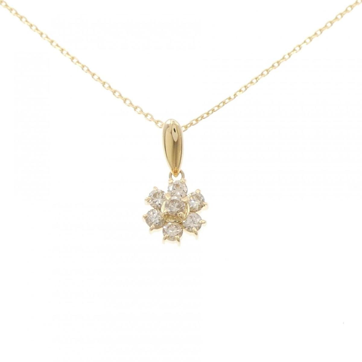 K18YG フラワー ダイヤモンド ネックレス 0.50CT【中古】｜KOMEHYO ONLINESTORE 店