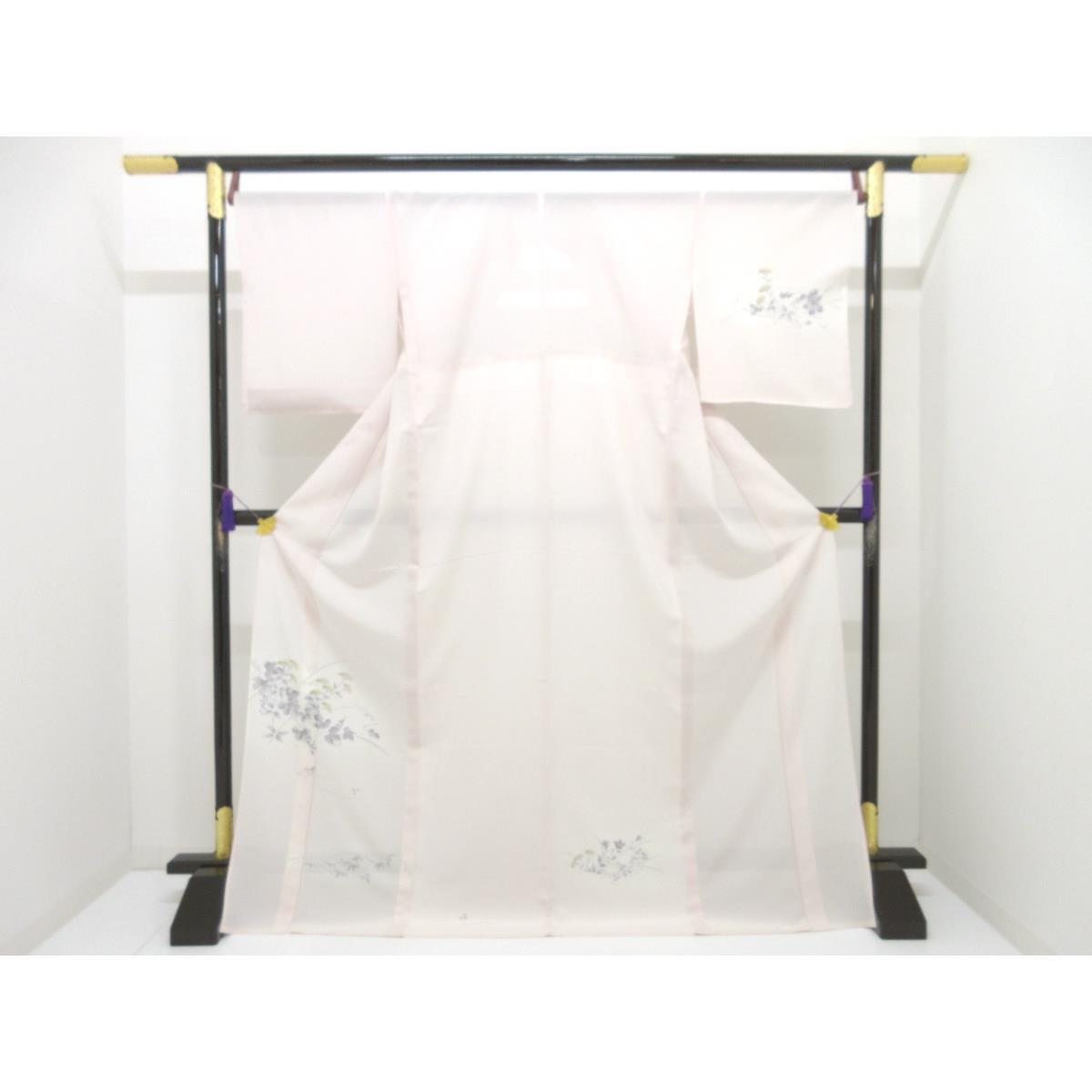 【未当て嵌める品】単衣 駒絽短い訪問着 ボカシ染【中古】