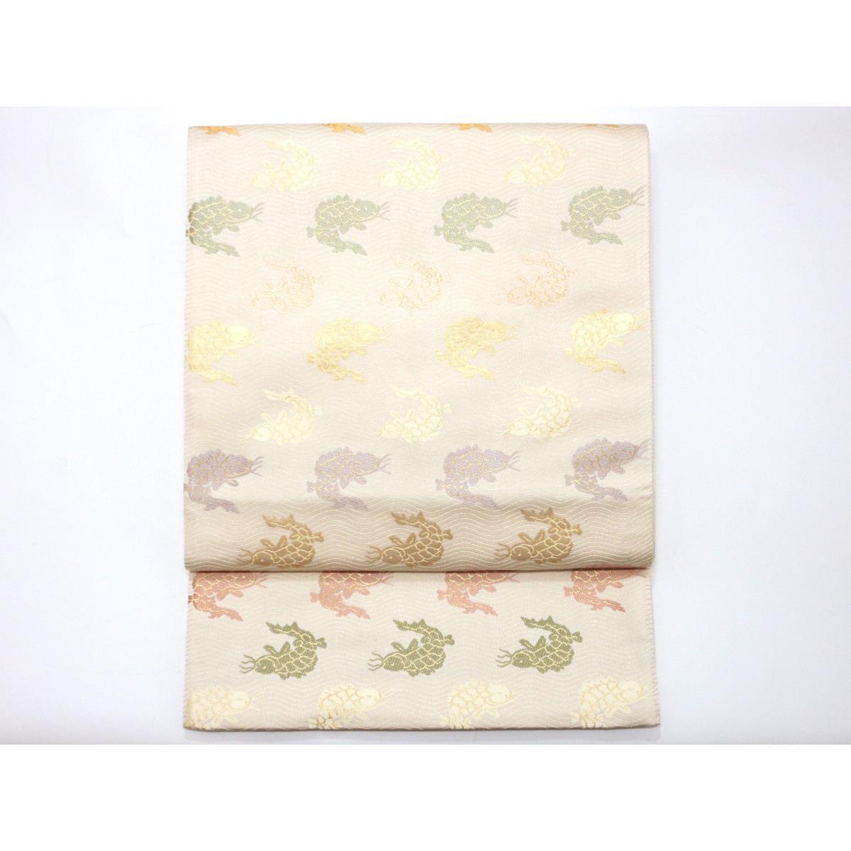 【未当て嵌める品】袋帯 陰山布切れ 全通柄【箔屋清兵衛】【中古】