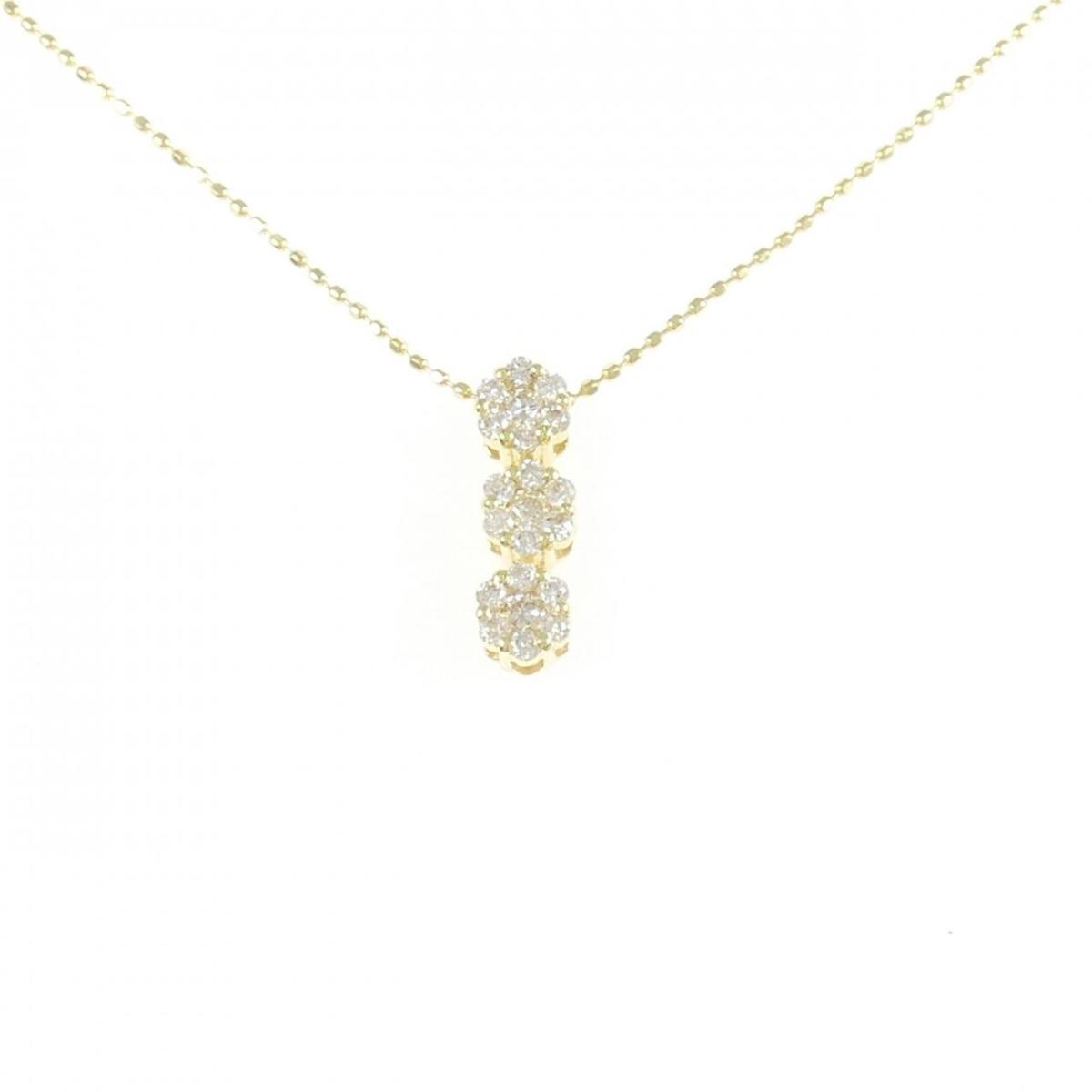 K18YG フラワー ダイヤモンド ネックレス 0.32CT【中古】|KOMEHYO ONLINESTORE 店