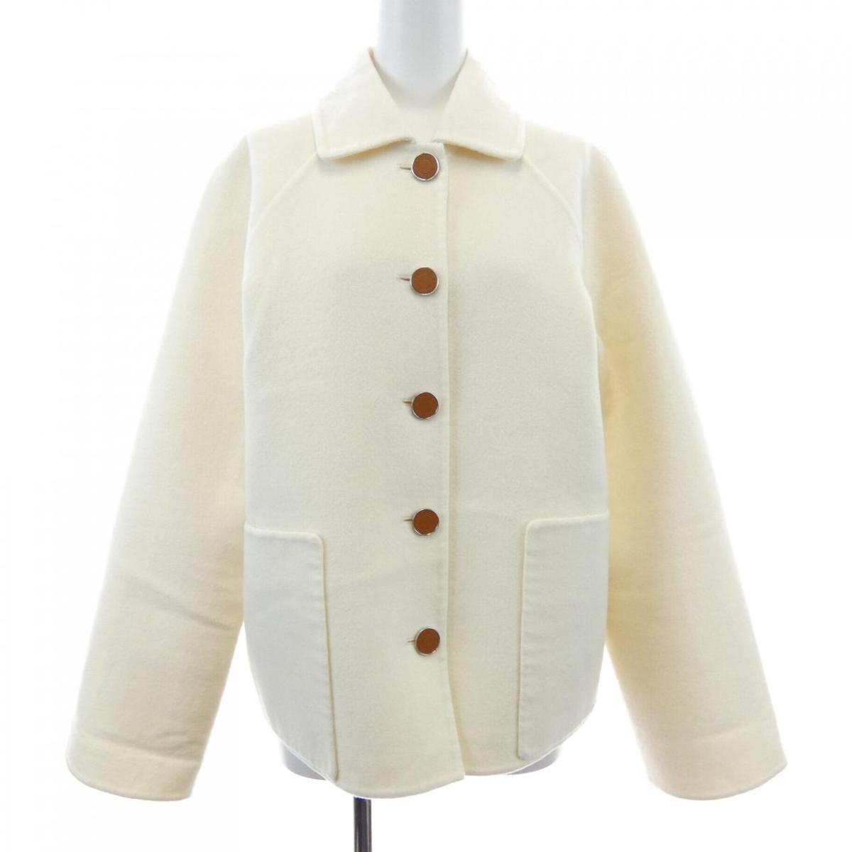 エルメス HERMES ダブル人間の顔 クルードセル ラムスキンボタン 4E0102DA 厚地の外套【中古】