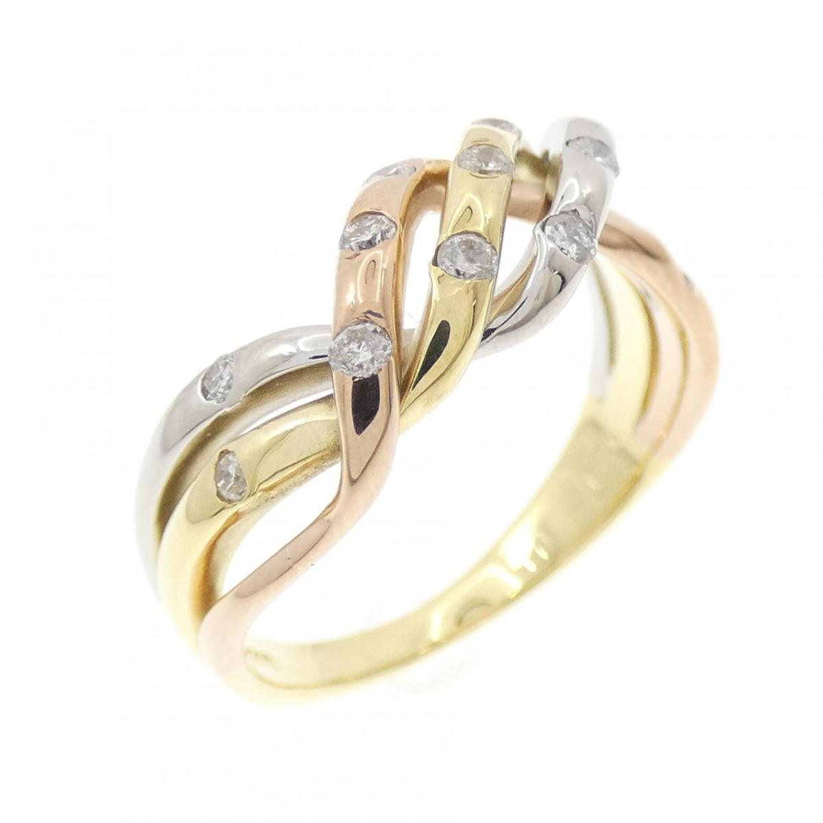 K18YG/PT900/K18PG ダイヤモンド リング 0.24CT【中古】|KOMEHYO ONLINESTORE 店