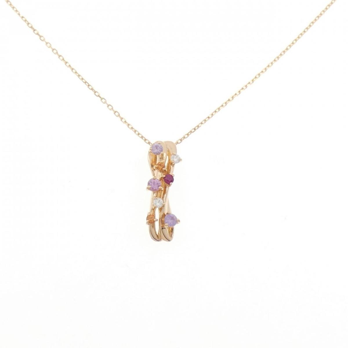 K18PG カラーストーン ネックレス【中古】|KOMEHYO ONLINESTORE 店