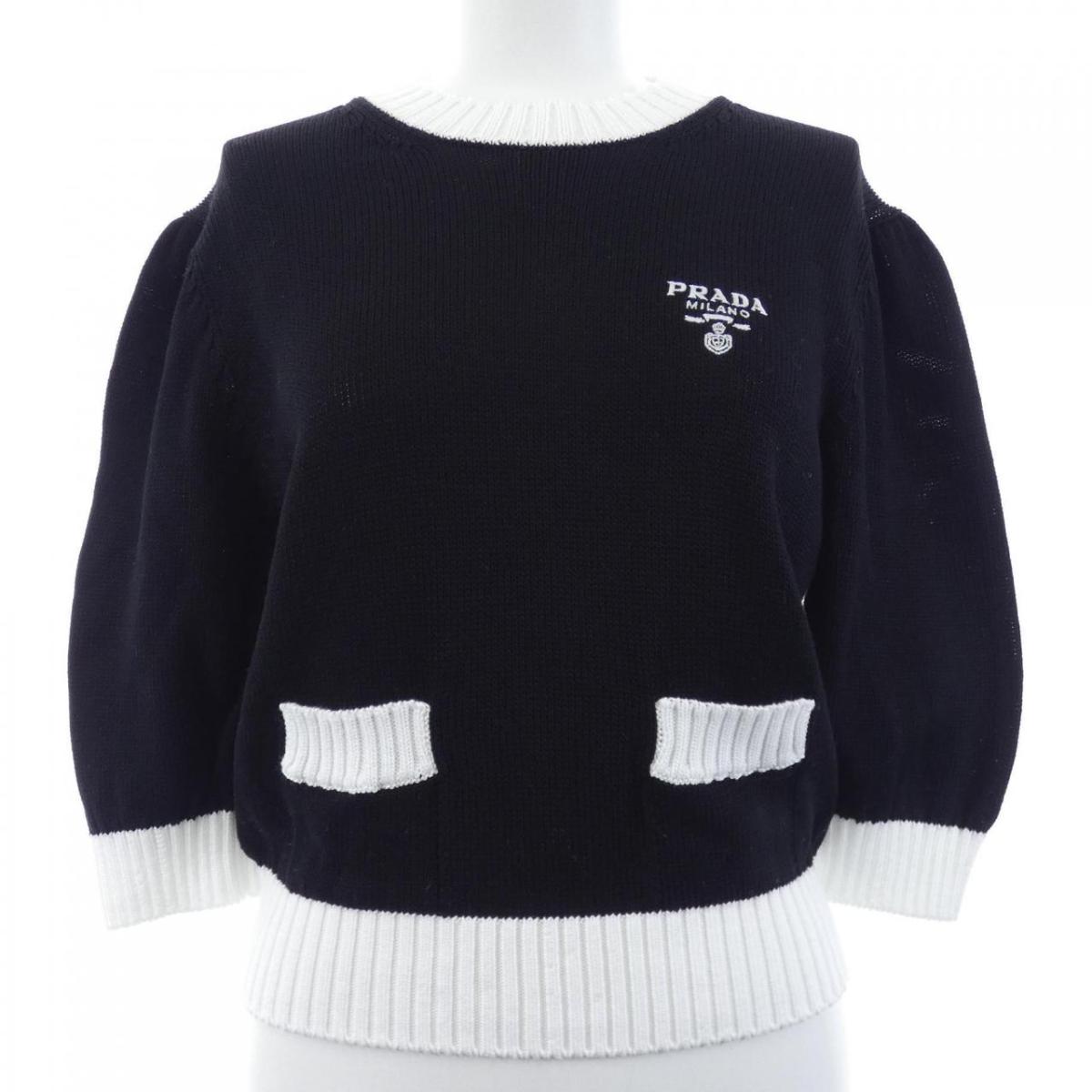 プラダ PRADA 綿織物 労働者の一団素っ首 スウェーター P24I1R S212 1Z05 編み物【中古】