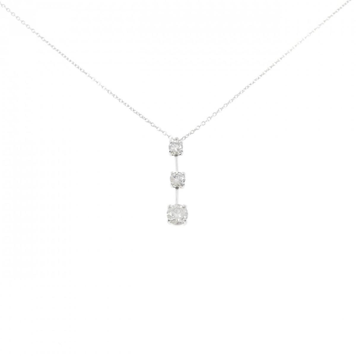 K18WG スリーストーン ダイヤモンド ネックレス 0.55CT【中古】|KOMEHYO ONLINESTORE 店