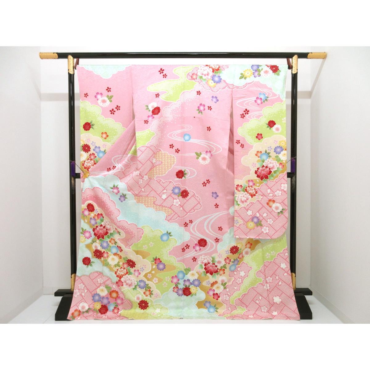 【未当て嵌める品】振袖 友禅金彩工業【中古】