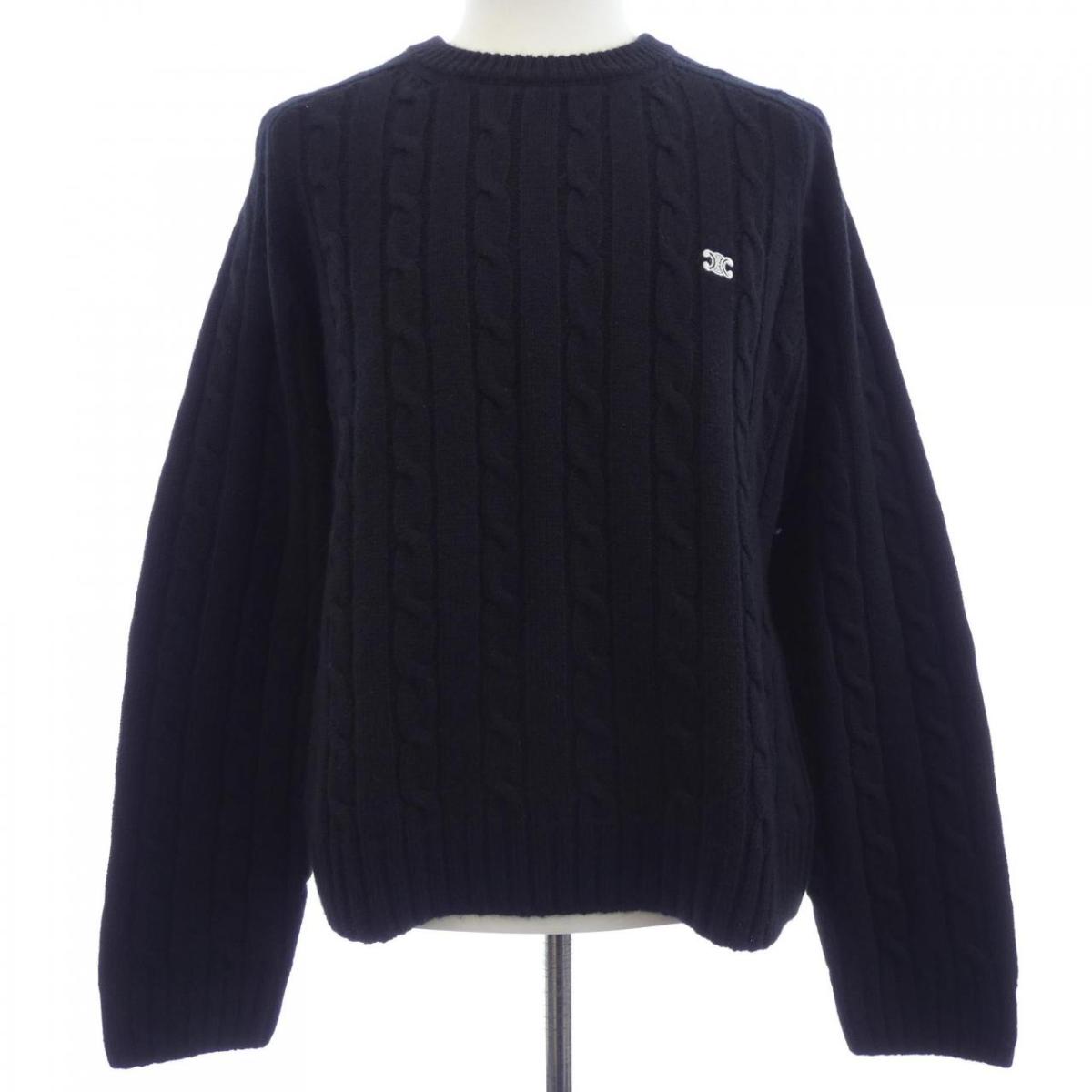 セリーヌ CELINE トリオンフセーター ケーブルニットカシミア 2AD4G362W 編み物【中古】