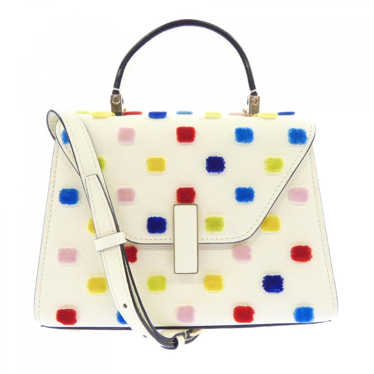 ヴァレクストラ VALEXTRA イジイデ ISIDE ポルカ点点 POLKA DOT V5E23 BAG【中古】