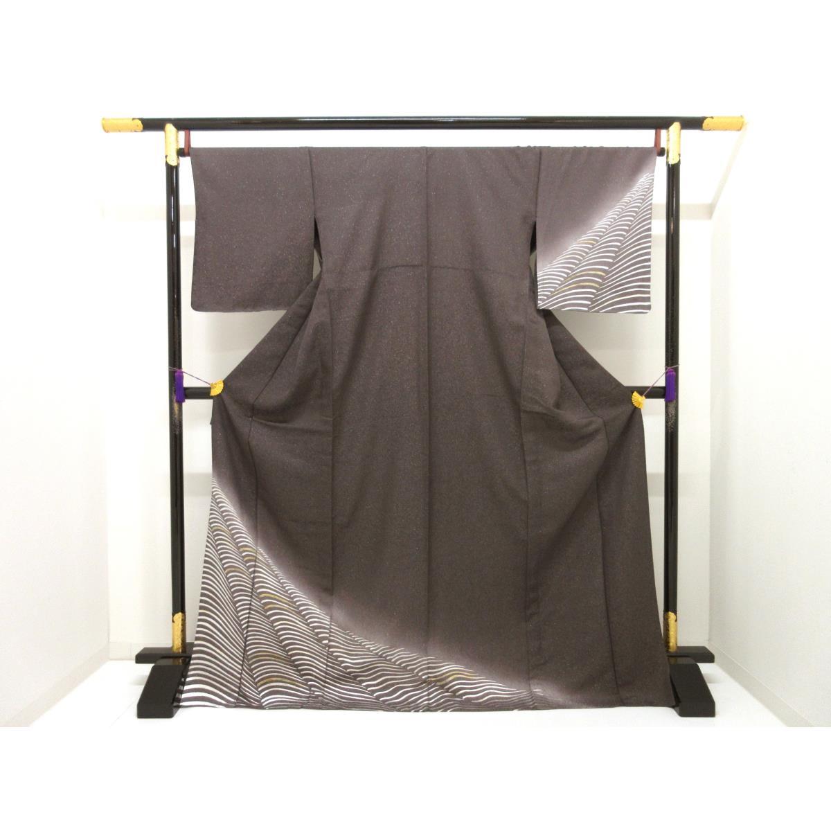 【未当て嵌める品】単衣 短い訪問着 銀彩友禅ボカシ染【中古】