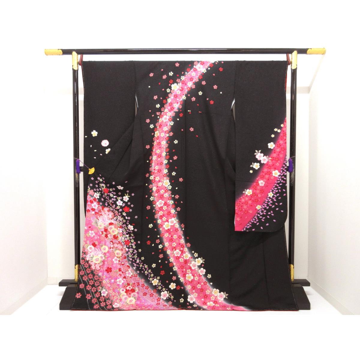 【未当て嵌める品】振袖 友禅金彩工業 ボカシ染【中古】