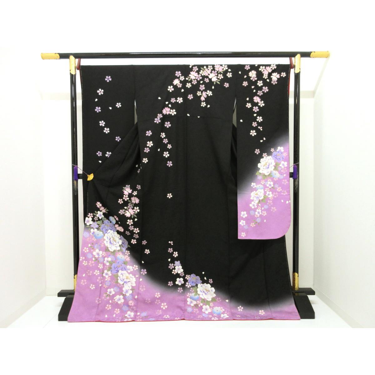 【未当て嵌める品】振袖 友禅金彩工業 ボカシ染【中古】