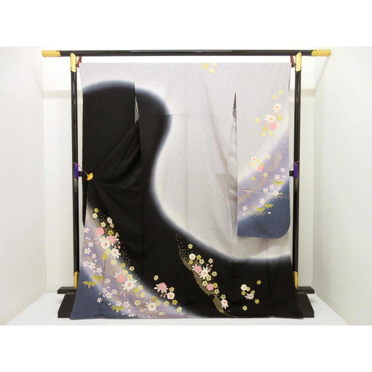 【未当て嵌める品】振袖 友禅金彩工業 ボカシ染【中古】