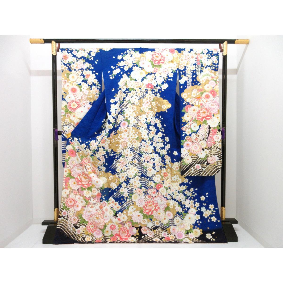 振袖 友禅金彩工業 ボカシ染【中古】