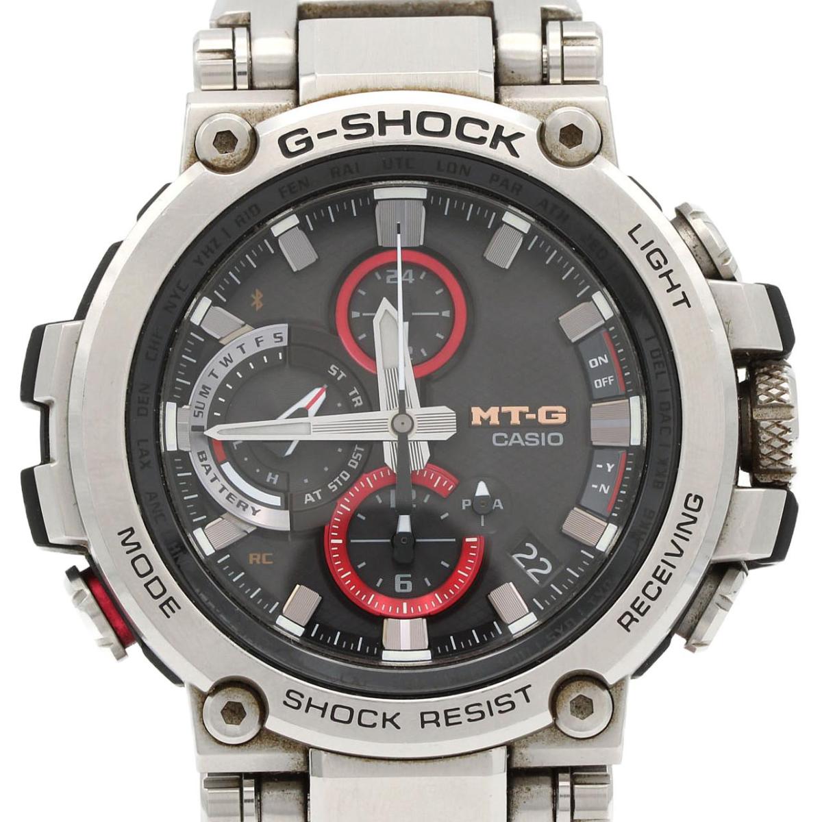 カシオ G-SHOCK･MT-G 電磁波時辰儀 MTG-B1000D-1AJF 余分の物 ソーラークォーツ【中古】