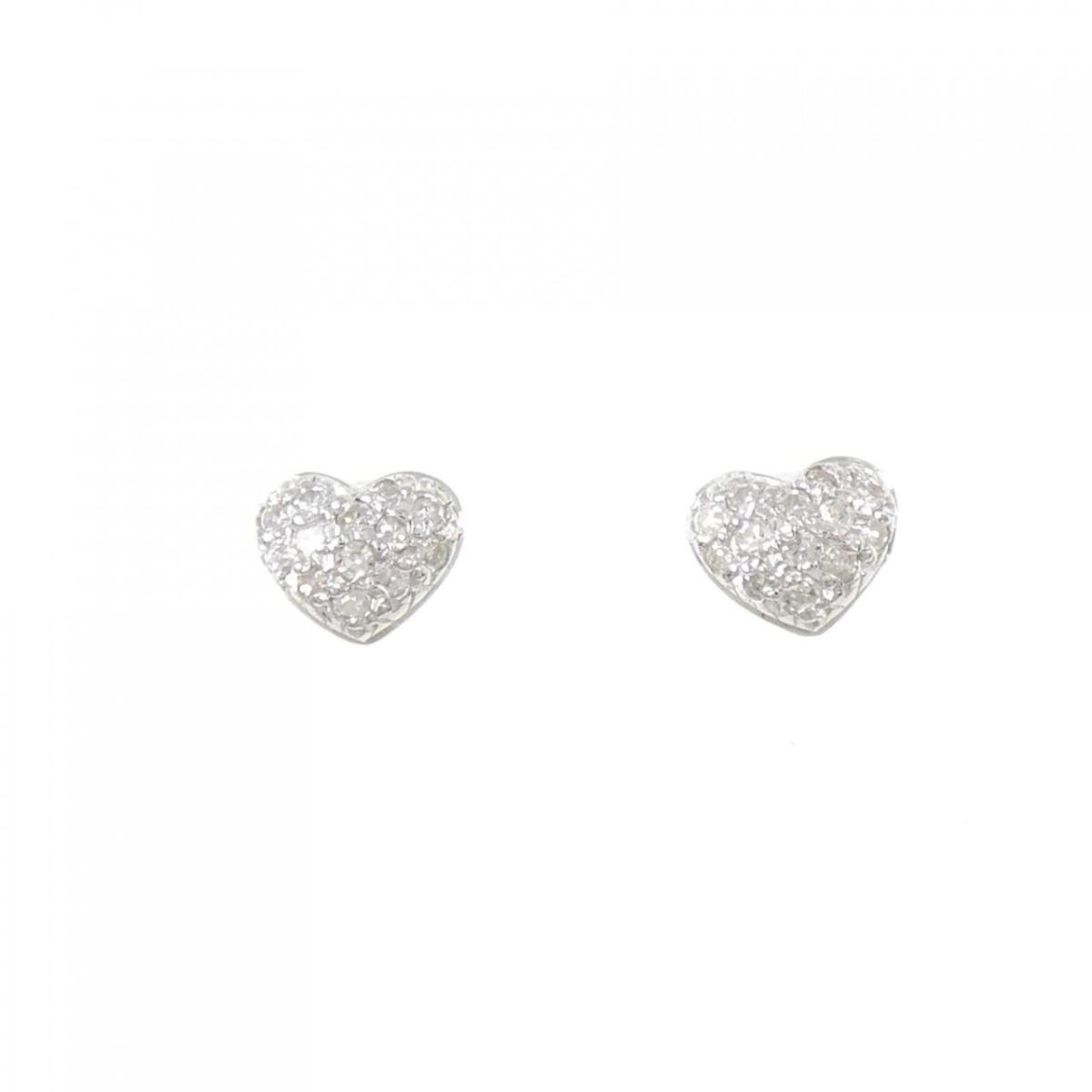 K14WG ハート パヴェ ダイヤモンド ピアス 0.20CT【中古】｜KOMEHYO ONLINESTORE 店