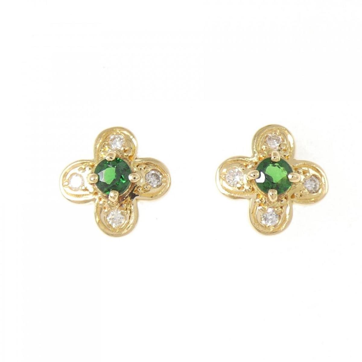 K18YG フラワー ガーネット ピアス 0.26CT【中古】|KOMEHYO ONLINESTORE 店