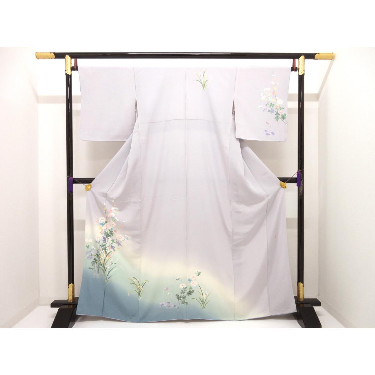 短い訪問着 友禅工業ボカシ染【中古】