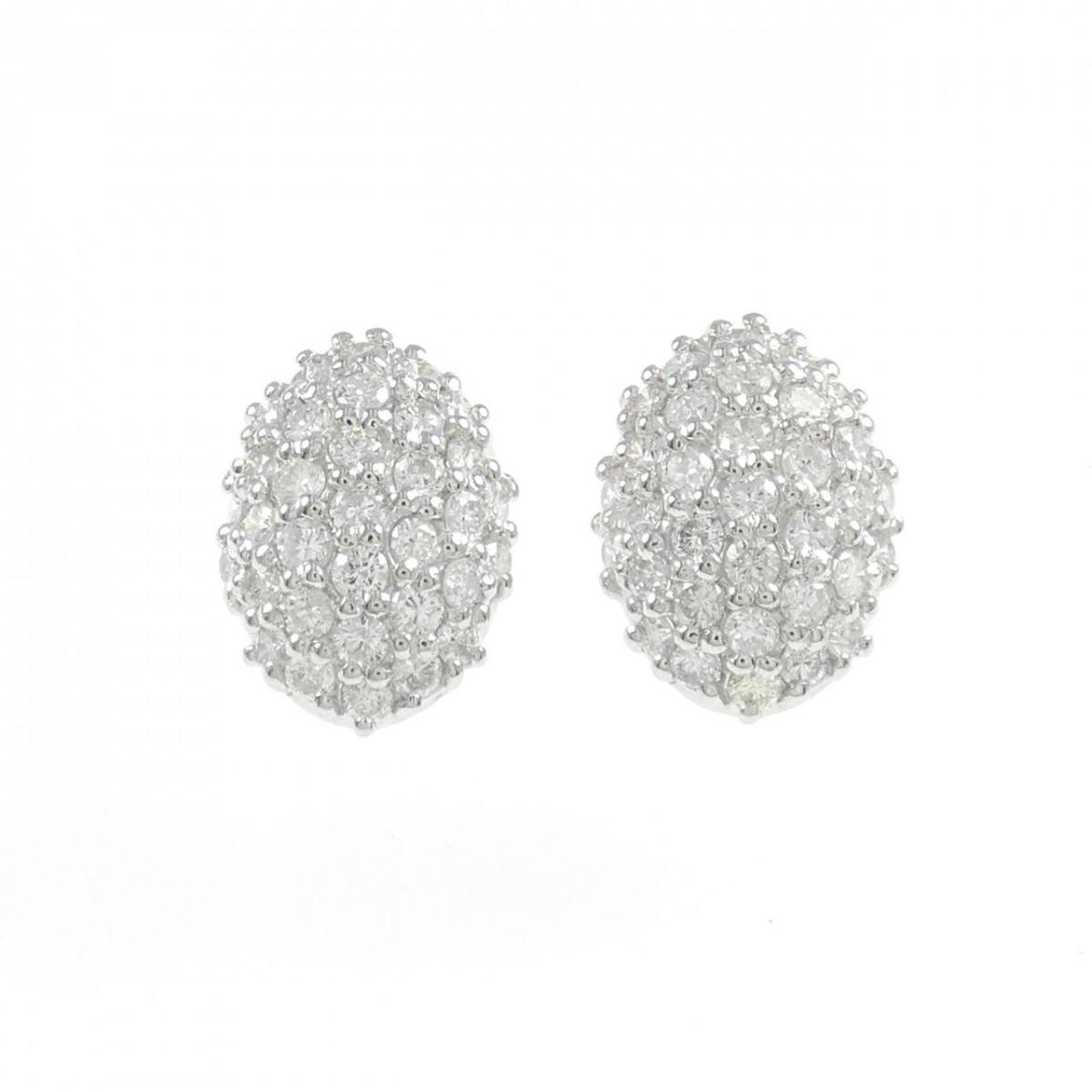 PT900 パヴェ ダイヤモンド ピアス 1.00CT【中古】｜KOMEHYO ONLINESTORE 店