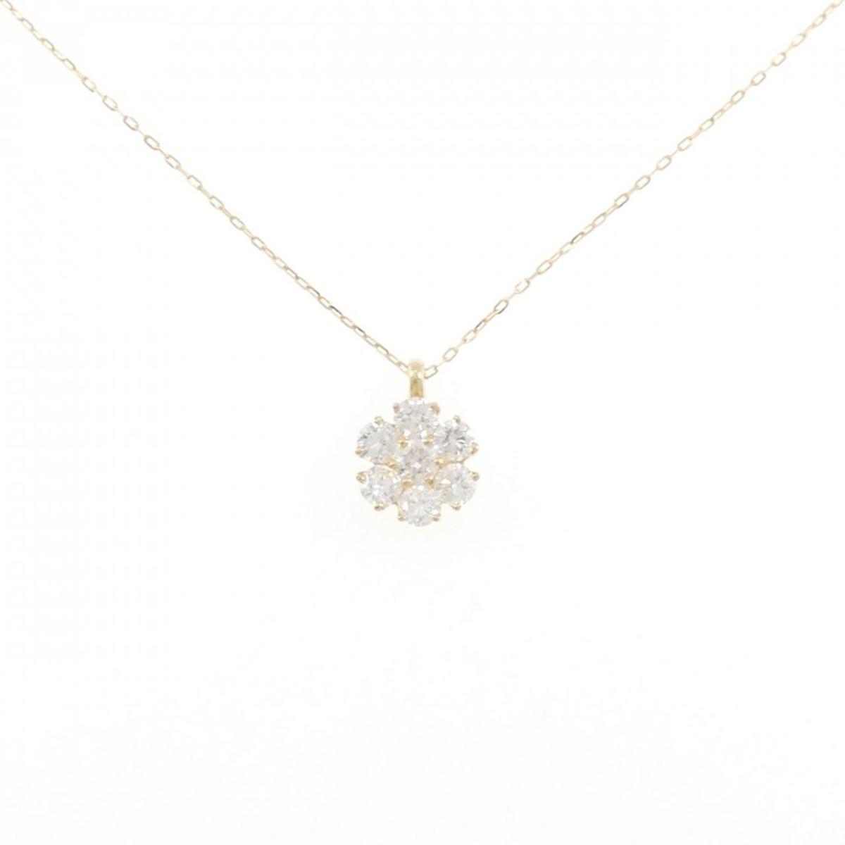 K18YG フラワー ダイヤモンド ネックレス 1.00CT【中古】｜KOMEHYO ONLINESTORE 店