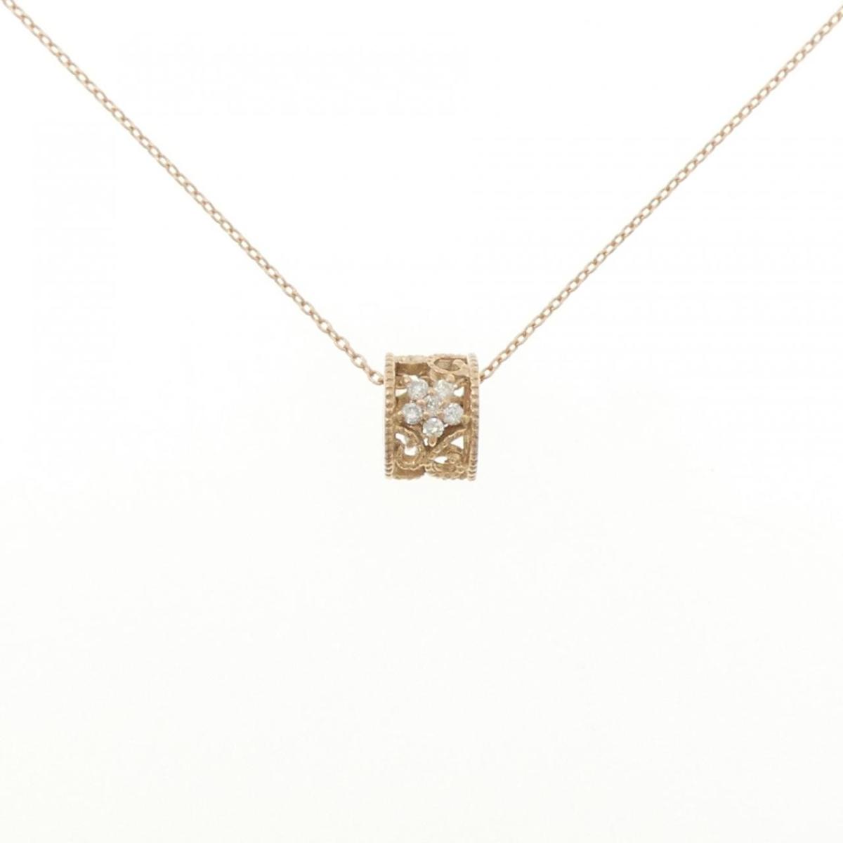K18PG フラワー ダイヤモンド ネックレス 0.12CT【中古】|KOMEHYO ONLINESTORE 店
