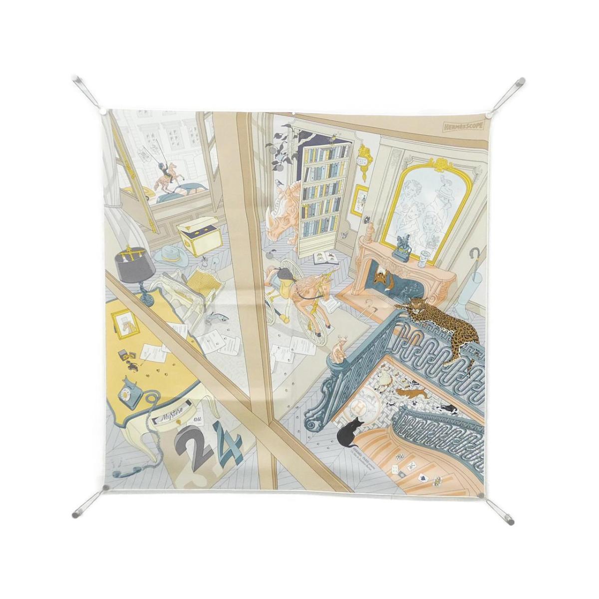 エルメス MYSTERE 金 24 カレ 004106S えり巻き【中古】