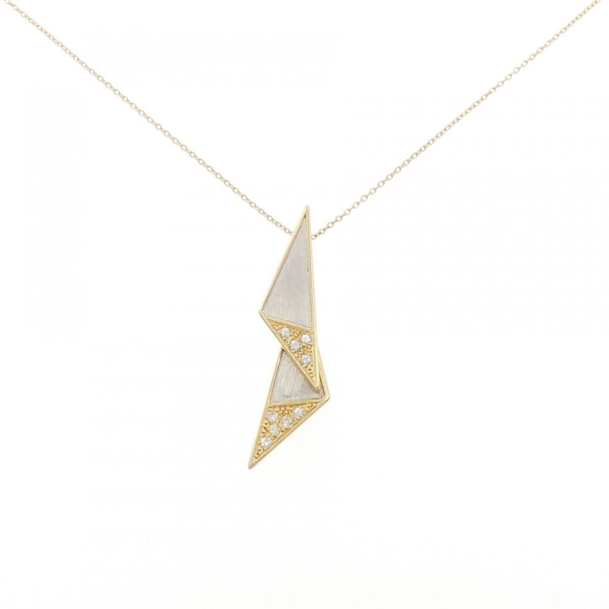 K18YG/PT ダイヤモンド ネックレス 0.14CT【中古】｜KOMEHYO ONLINESTORE 店