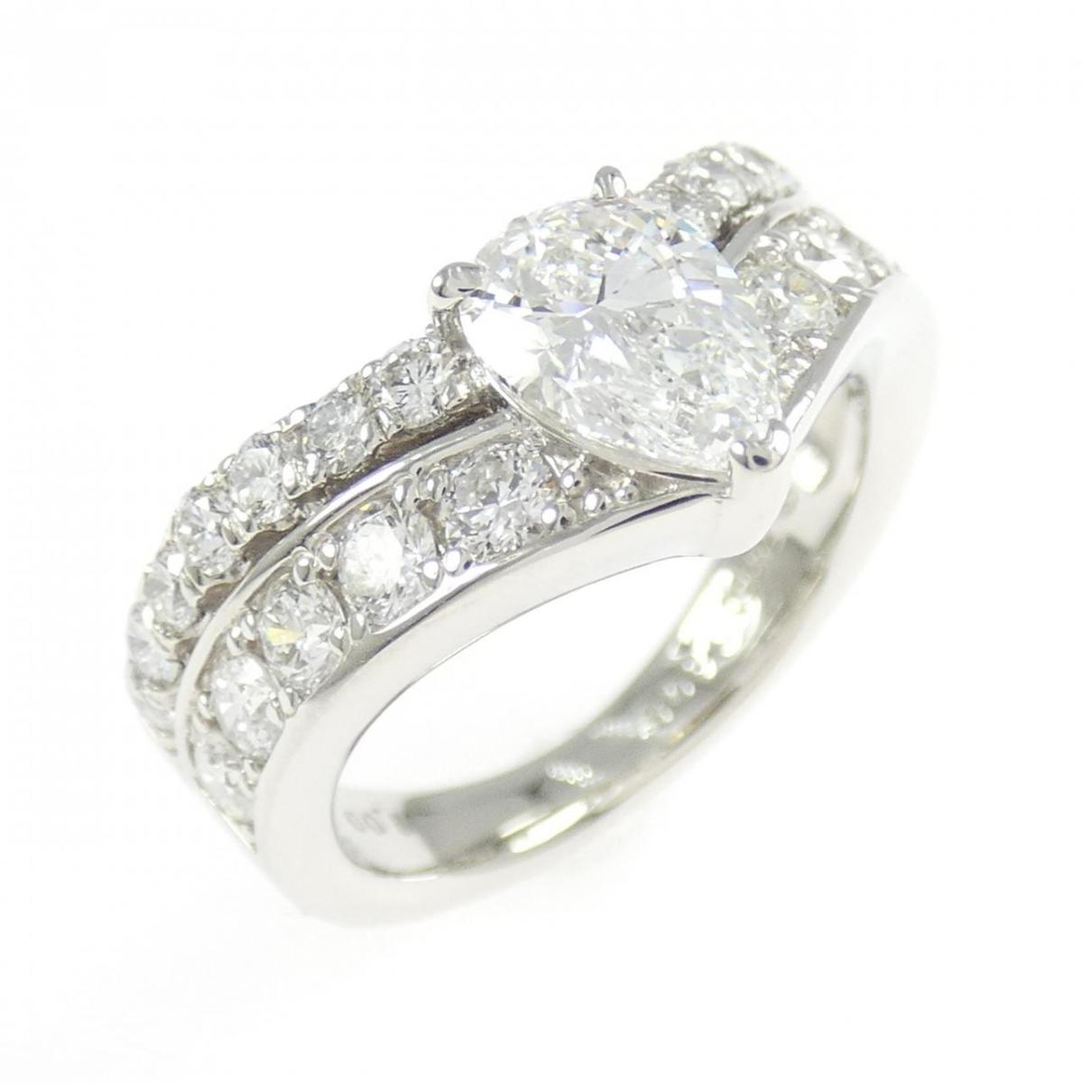 PT950 ダイヤモンド リング 0.805CT D VS2 ペアシェイプ【中古】|KOMEHYO ONLINESTORE 店