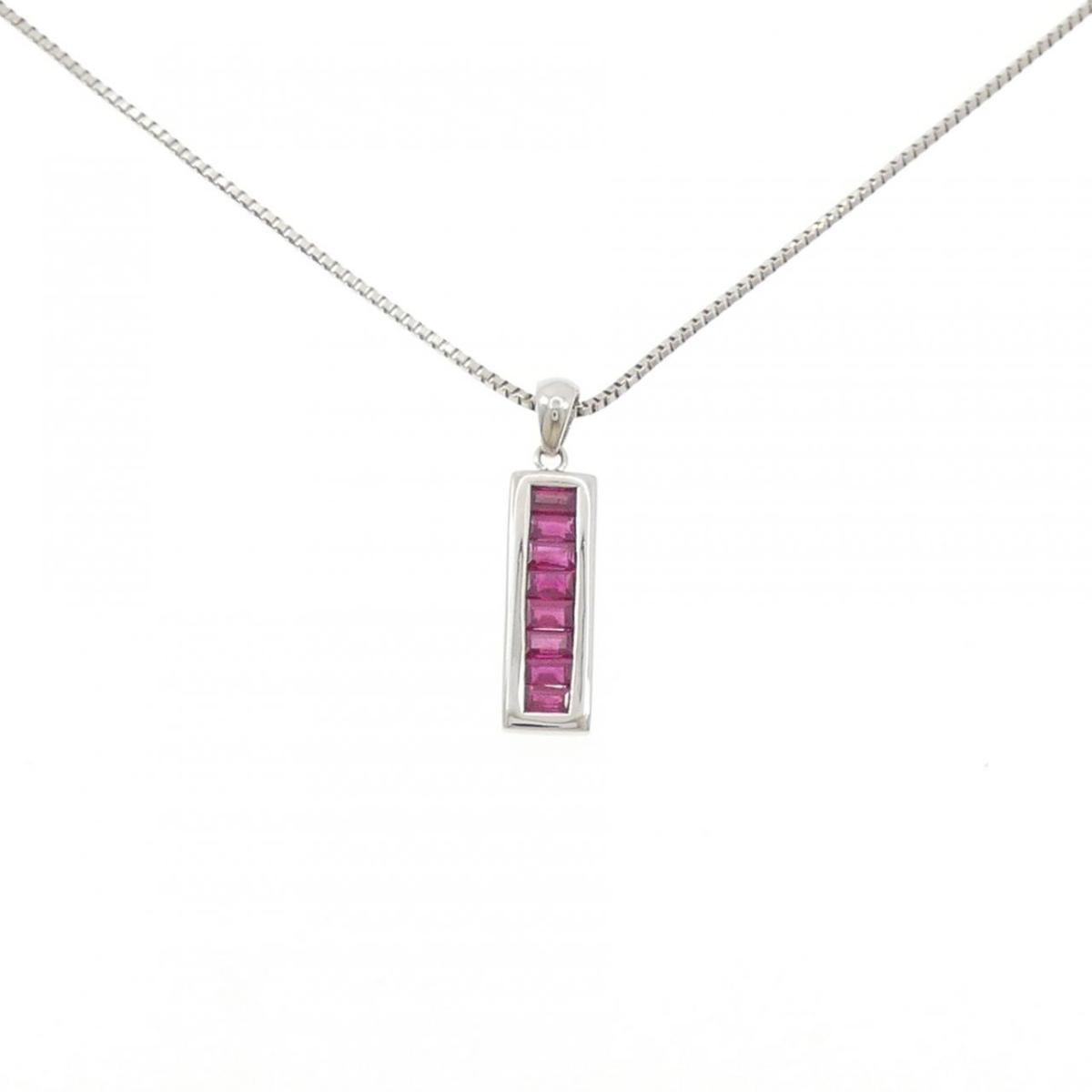 PT900/PT850 ルビー ネックレス 0.66CT【中古】｜KOMEHYO ONLINESTORE 店