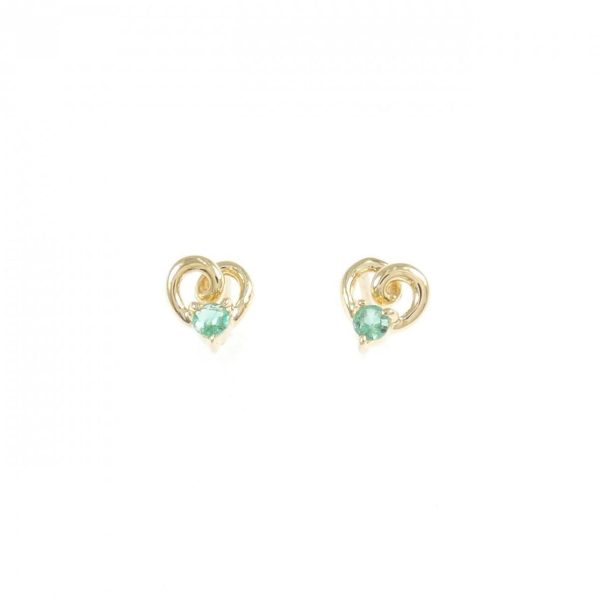 K18YG ハート エメラルド ピアス【中古】|KOMEHYO ONLINESTORE 店