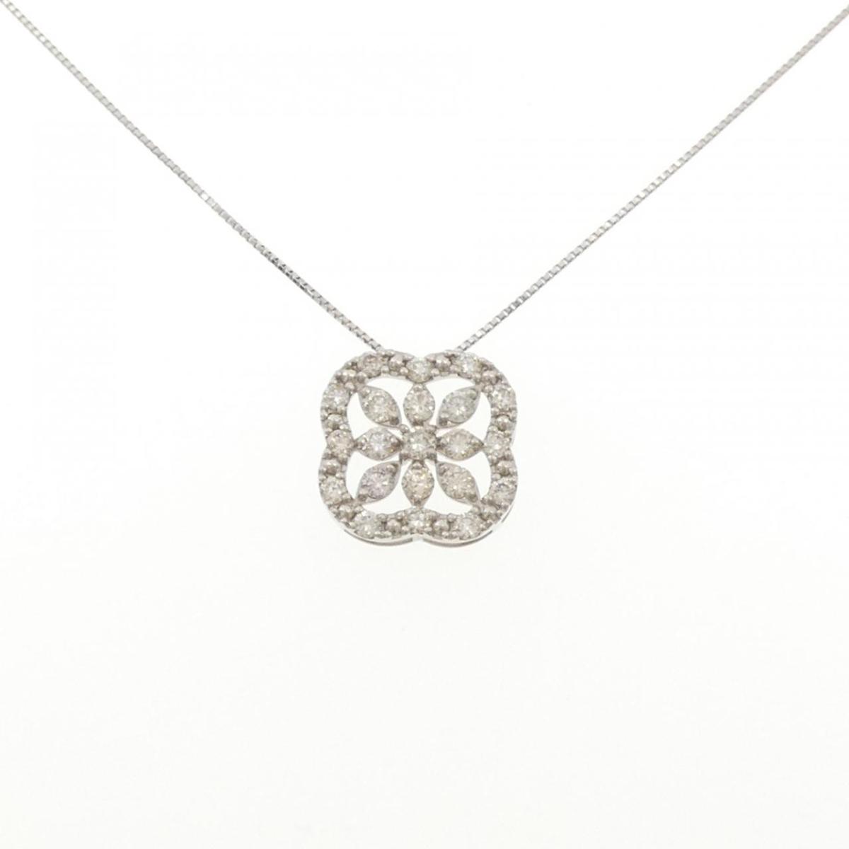 PT900/PT850 フラワー ダイヤモンド ネックレス 1.00CT【中古】｜KOMEHYO ONLINESTORE 店 99,330円