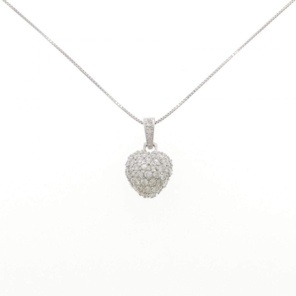 PT900/PT850 ハート ダイヤモンド ネックレス 0.98CT【中古】｜KOMEHYO ONLINESTORE 店
