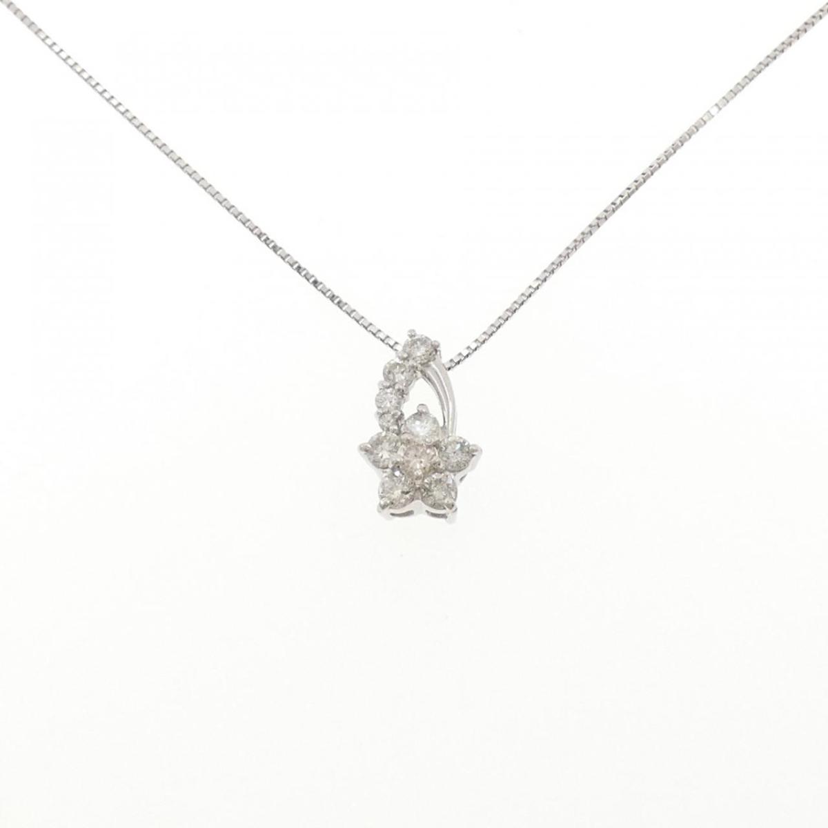 PT900/PT850 フラワー ダイヤモンド ネックレス 0.50CT【中古】｜KOMEHYO ONLINESTORE 店
