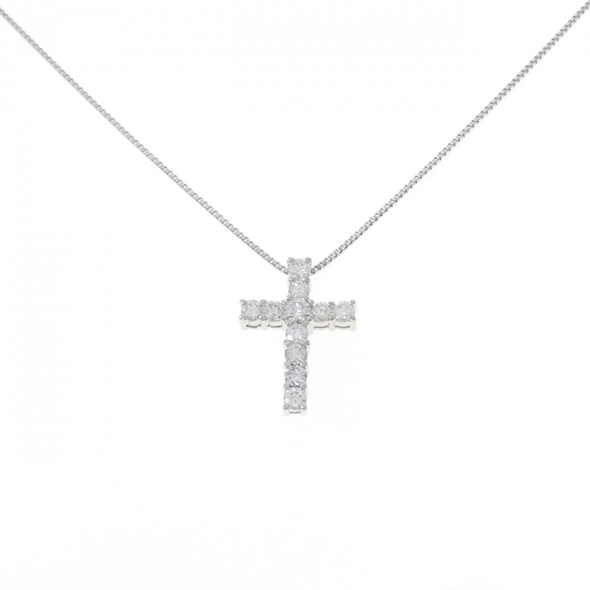 PT850 クロス ダイヤモンド ネックレス 0.50CT【中古】｜KOMEHYO ONLINESTORE 店