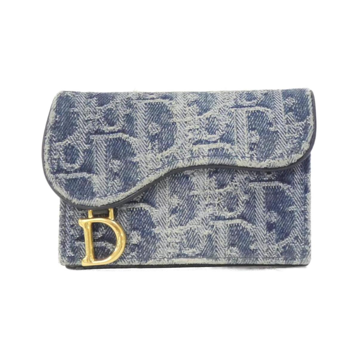 ディオール DENIM DIOR OBLIQUE サドル ブルーム S5611CDCE 歌留多入れもの【中古】